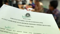 Mahkamah Agung menolak kasasi Kemenpora dan menginstruksikan pencabutan pembekuan atas PSSI, Senayan, Jakarta, Selasa (8/3/2016). (Bola.com/Nicklas Hanoatubun)