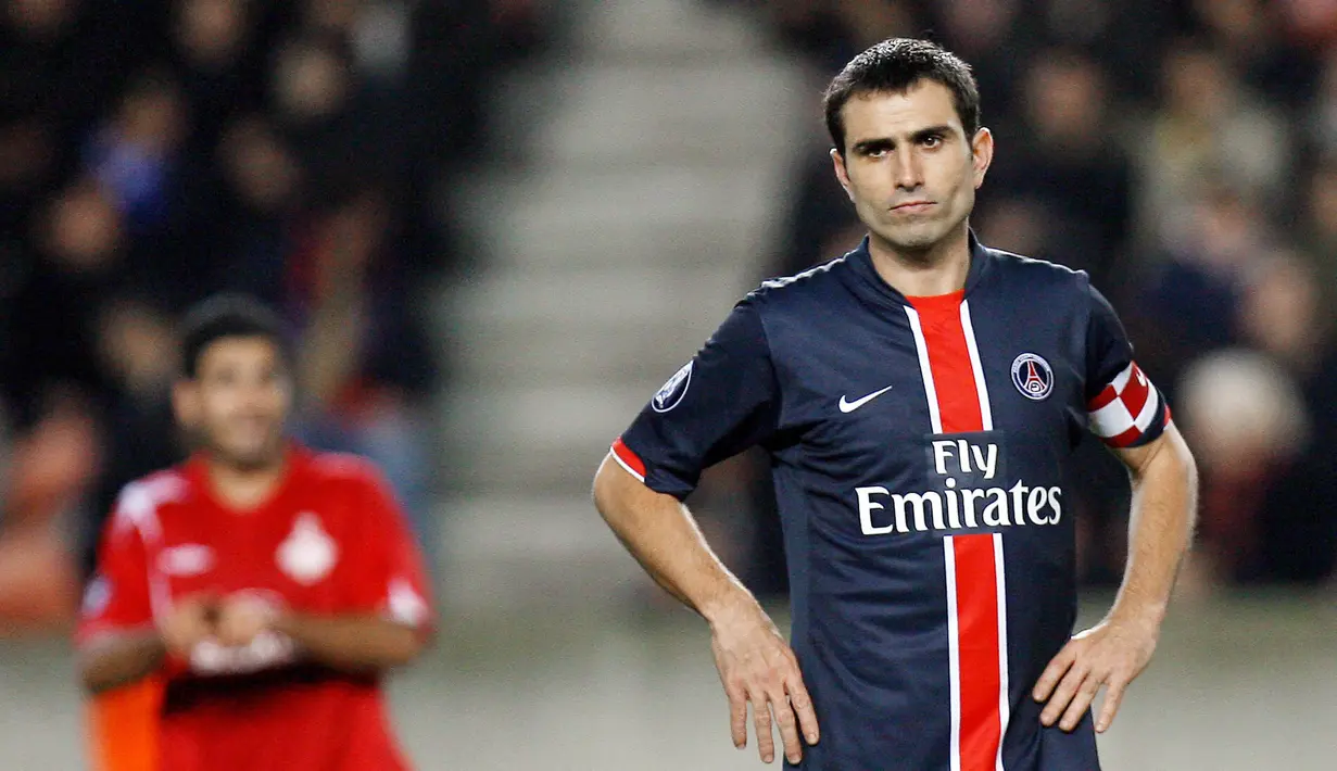 4. Pauleta - Pria asal Portugal ini adalah juru gedor PSG sebelum klub kota Paris itu dihuni para bintang top dunia seperti saat ini. Meski berstatus sebagai bomber tajam, Pauleta belum bisa memberikan gelar Liga Champions untuk PSG. (AFP/Franck Fife)