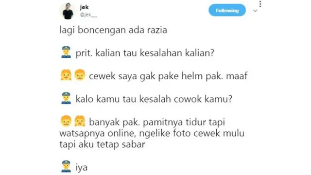 Obrolan Kocak Saat Pasangan Kekasih Ditilang Polisi, Siap-Siap Ketawa Geli