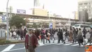 Citizen6, Jepang: Para pejalan kaki dan pengendara sepeda selalu menyebrang di zebra cross. (Pengirim: Fransiskus Pongky Seran)