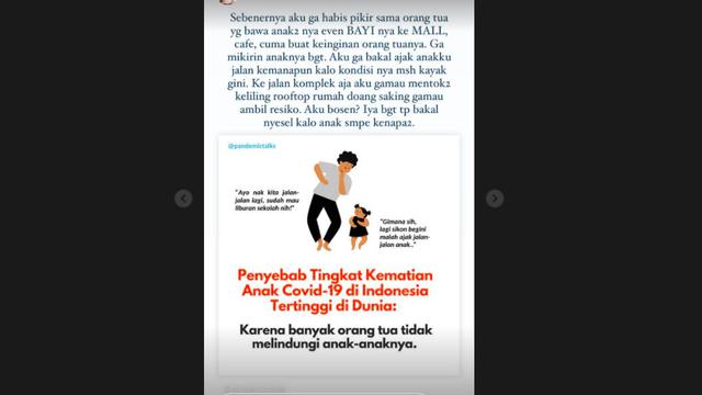 Audi Marissa Geram Lihat Banyak Orangtua Masih Bawa Anak-Anak ke Tempat Ramai di Tengah Pandemi