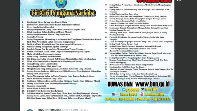 [Bintang] Beberkan Ciri-ciri Pengguna Narkoba, BNN Dicemooh Netizen