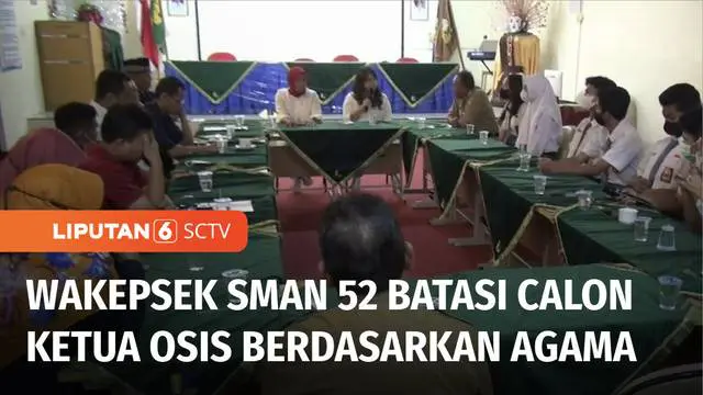 Sejumlah anggota Komisi III DPRD DKI Jakarta, bersama Sudin Pendidikan Wilayah II Jakarta Utara, mendatangi SMAN 52 Jakarta, menyusul kasus intoleransi dalam pemilihan ketua OSIS di sekolah tersebut. Dalam kasus ini, wakil kepala sekolah diberhentika...