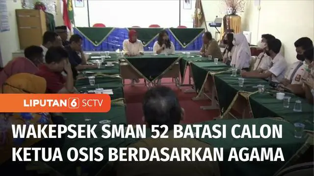 VIDEO: Intoleransi dalam Pemilihan Ketua OSIS di SMAN 52 Jakarta, Wakil Kepsek Diberhentikan