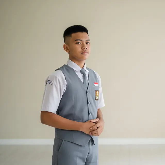 Model Rambut Pria Pendek Rapi Anak Sekolah/ Gemini AI