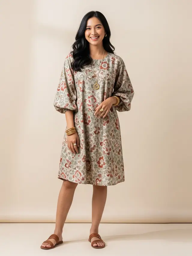 Daster Centini dengan Detail Lengan Balon