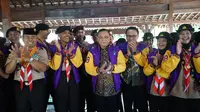 Bupati Pati Sudewo muncul perdana di hadapan publik usai didemo besar-besaran pada 13 Agustus 2025 lalu. (Liputan6.com/ Arief Pramono)
