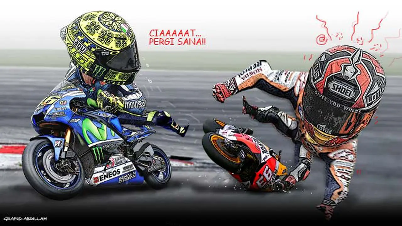 rossi tendang marquez