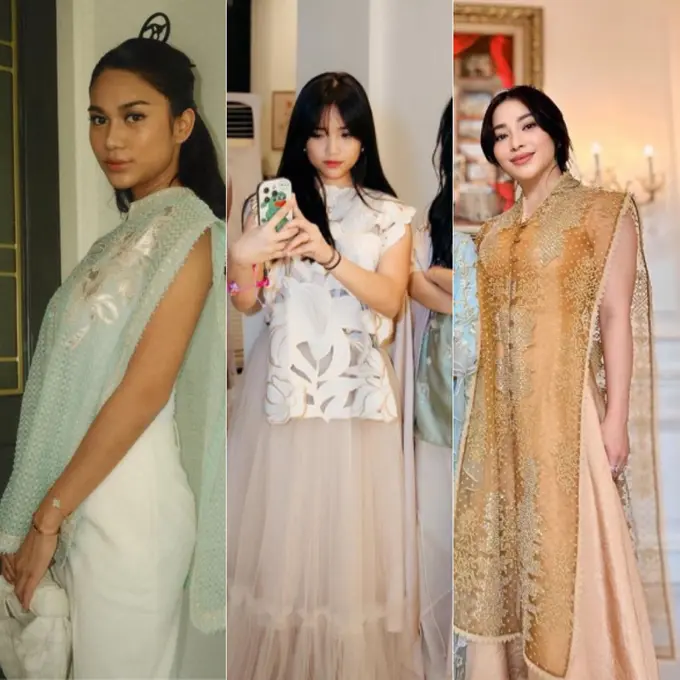Gaya Publik Figur Tampil Mengenakan Baju Lebaran Tanpa Lengan