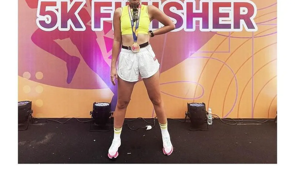 Baru-baru ini ia juga ikut serta dalam sebuah event lari dengan jarak 5 kilometer.(instagram.com/ramadhaniabakrie)