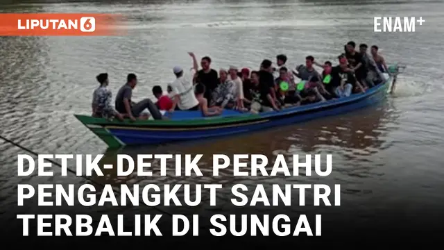 VIDEO: Perahu Pengangkut Santri di Banjarbaru Terbalik