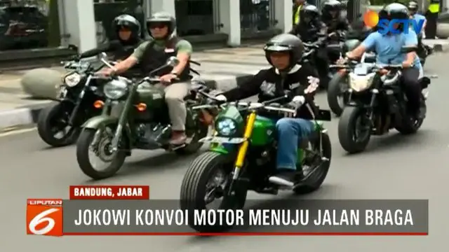 Jokowi Susuri Kota Bandung Naik Chopper