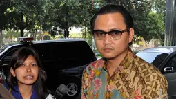 Dengan wajah dingin, Riefan Avrian tak menananggapi pertanyaan yang diajukan kepadanya, pengadilan Tipikor, Jakarta, Kamis (9/10/2014) (Miftahul Hayat) 