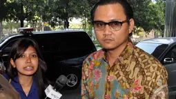 Dengan wajah dingin, Riefan Avrian tak menananggapi pertanyaan yang diajukan kepadanya, pengadilan Tipikor, Jakarta, Kamis (9/10/2014) (Miftahul Hayat) 