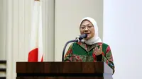 Menaker Ida Fauziyah dalam Acara Pertemuan dengan Peserta Program Pemagangan ke Jepang Kerja Sama Kemnaker dan IM Japan, di Nagoya Jepang, Minggu (5/11/2023) waktu setempat.