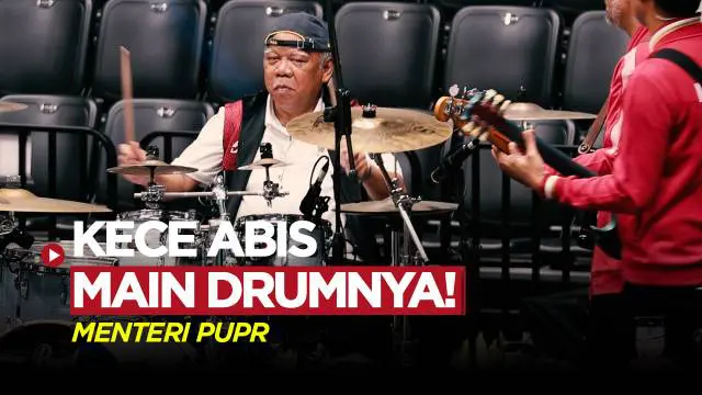 Berita Video, aksi Menteri PUPR main drum di acara peresmian Indonesia Arena jelang Piala Dunia FIBA 2023 pada Senin (7/8/2023)