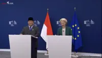Presiden RI Prabowo Subianto dan Presiden Komisi Eropa Ursula von der Leyen (Foto: Tangkapan layar YouTube Sekretariat Presiden)