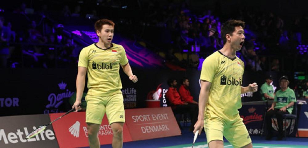 Ganda putra Indonesia Kevin Sanjaya Sukamuljo / Marcus Fernaldi Gideon. (Humas PP PBSI)
