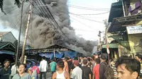 kebakaran terjadi di Jalan Sabeni, Pasar Kambing, Tanah Abang, Jakarta Pusat. (Liputan6.com/Ady Anugrahadi)