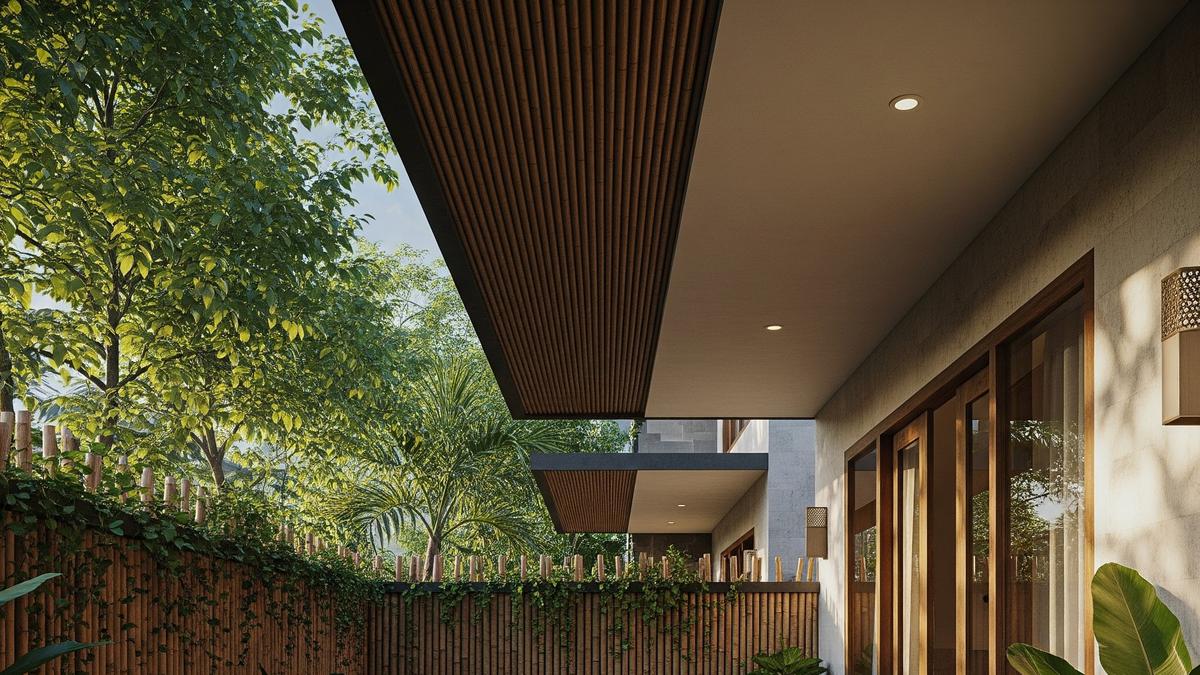 9 Model Teras Rumah Tropis-Modern dengan Pagar Tanaman dan Batu Alam Terbaru 2025