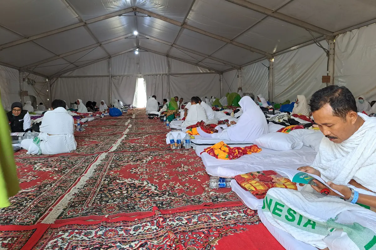 Cerita Jemaah Calon Haji Indonesia Merasa Nyaman di Tenda Arafah.