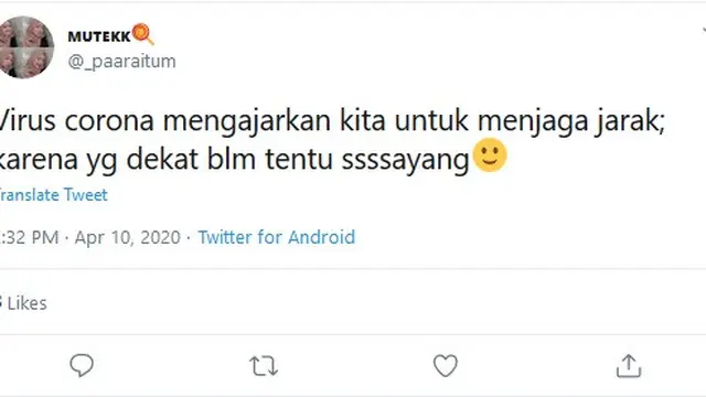 cuitan warganet jaga jarak