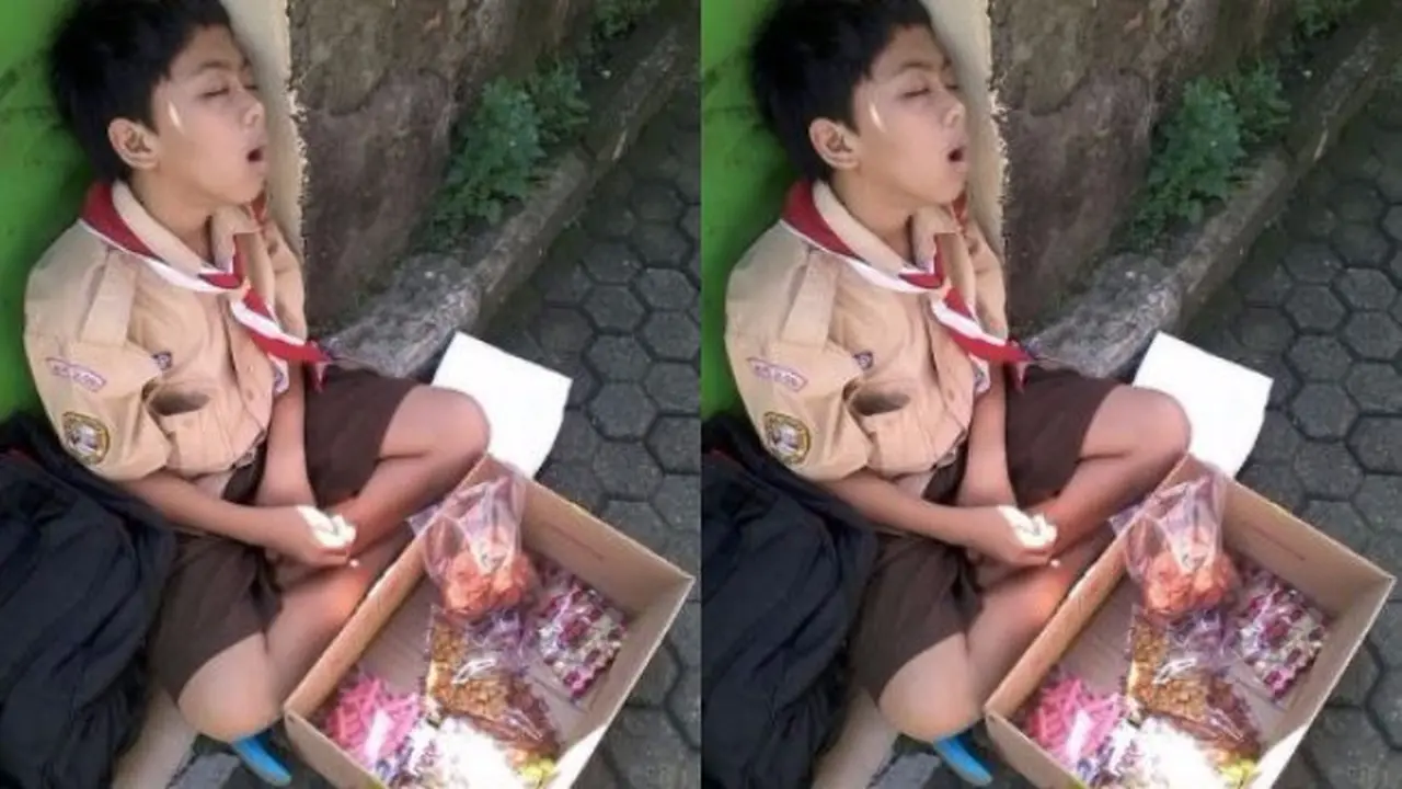 Kisah Abil, Bocah yang Tertidur Saat Jualan Ini Jadi Viral