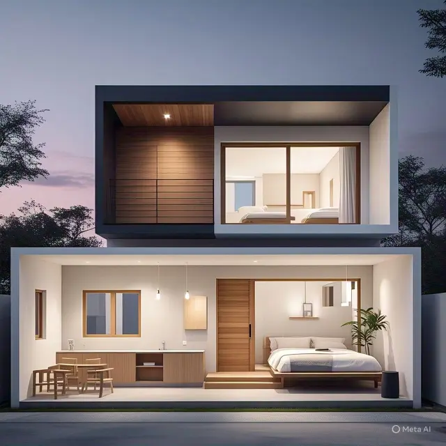 2 Lantai Atap Dak 60m²