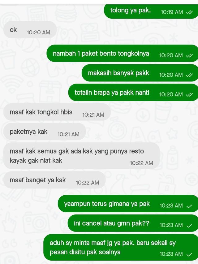 Chat Driver Ojol Saat Lama Antri Makanan, Bikin Ngakak. (Sumber: Twitter/txtdariolshop)