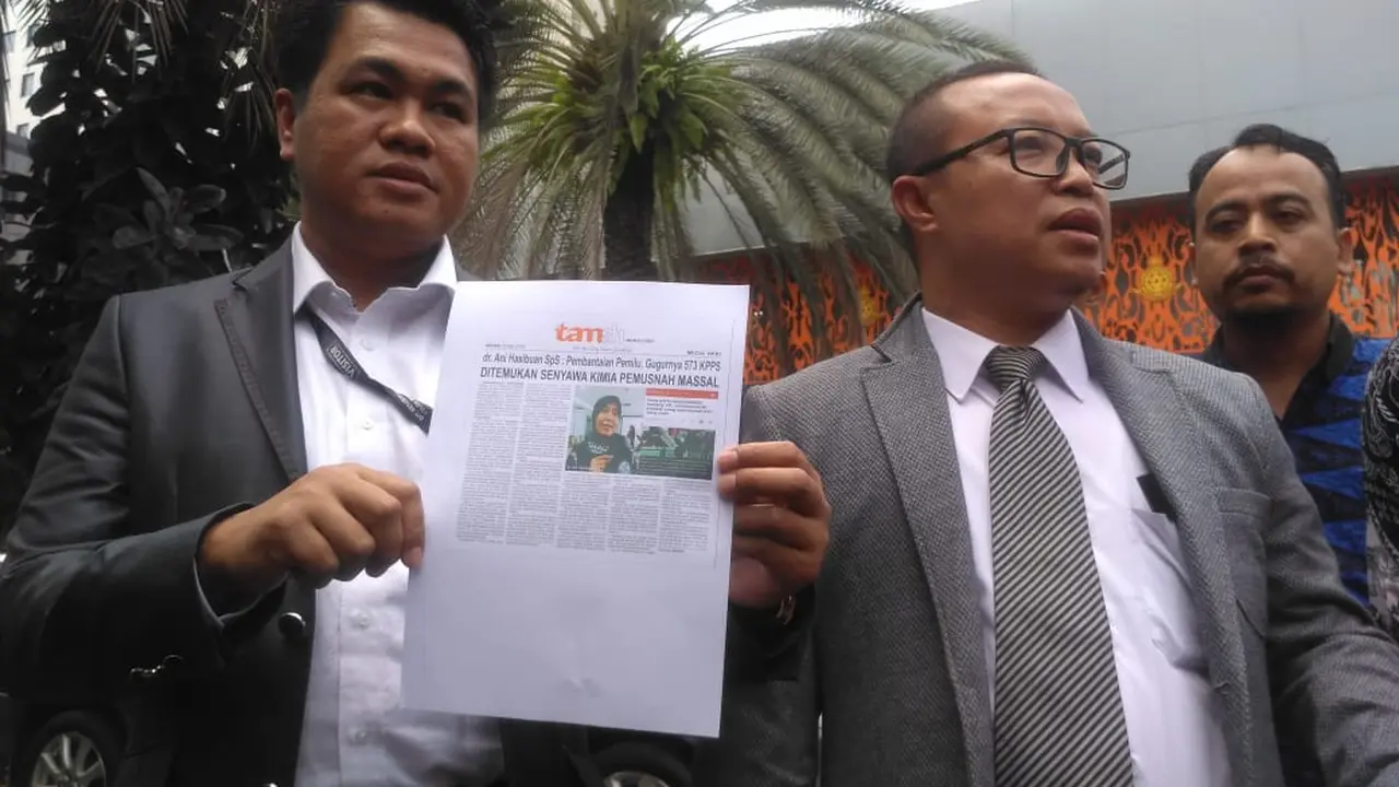Pengacara dokter Roboah Khairani Hasibuan alias Ani, Amin Fahrudin dan Slamet Hasan di Ditreskimsus Polda Metro Jaya, Jumat (17/5/2019).(Merdeka.com/Ronald)