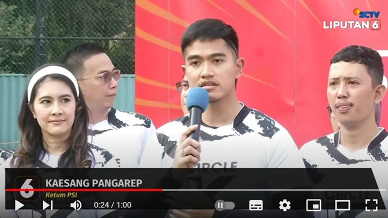 Ketua Umum Partai Solidaritas Indonesia (PSI), Kaesang Pangarep. (YouTube Liputan6)