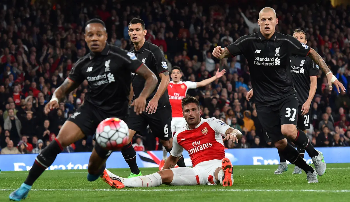 Liverpool bermain imbang 0-0 kala bertandang ke markas Arsenal dalam lanjutan Liga Inggris di Stadion Emirates, London, (24/8/2015). (AFP/Ben Stansall).