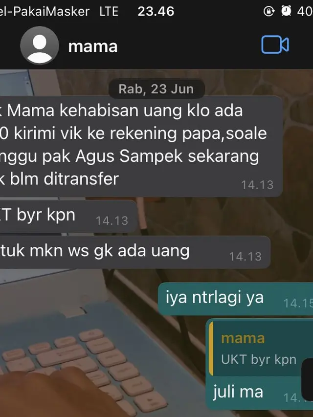 6 Chat Ibu dan Anak Perkara Uang Ini Bikin Haru. (Sumber: Twitter/9itmr)