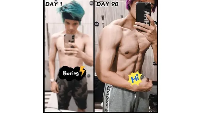 Potret Transformasi Atta Halilintar dari kurus hingga memiliki badan kekar.