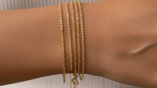 Gelang Rantai Tipis Minimalis Berlapis Halus