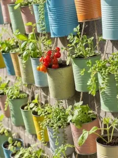 Ide Bertanam di Lahan Sempit dengan Kaleng Bekas (created by Gemini AI)