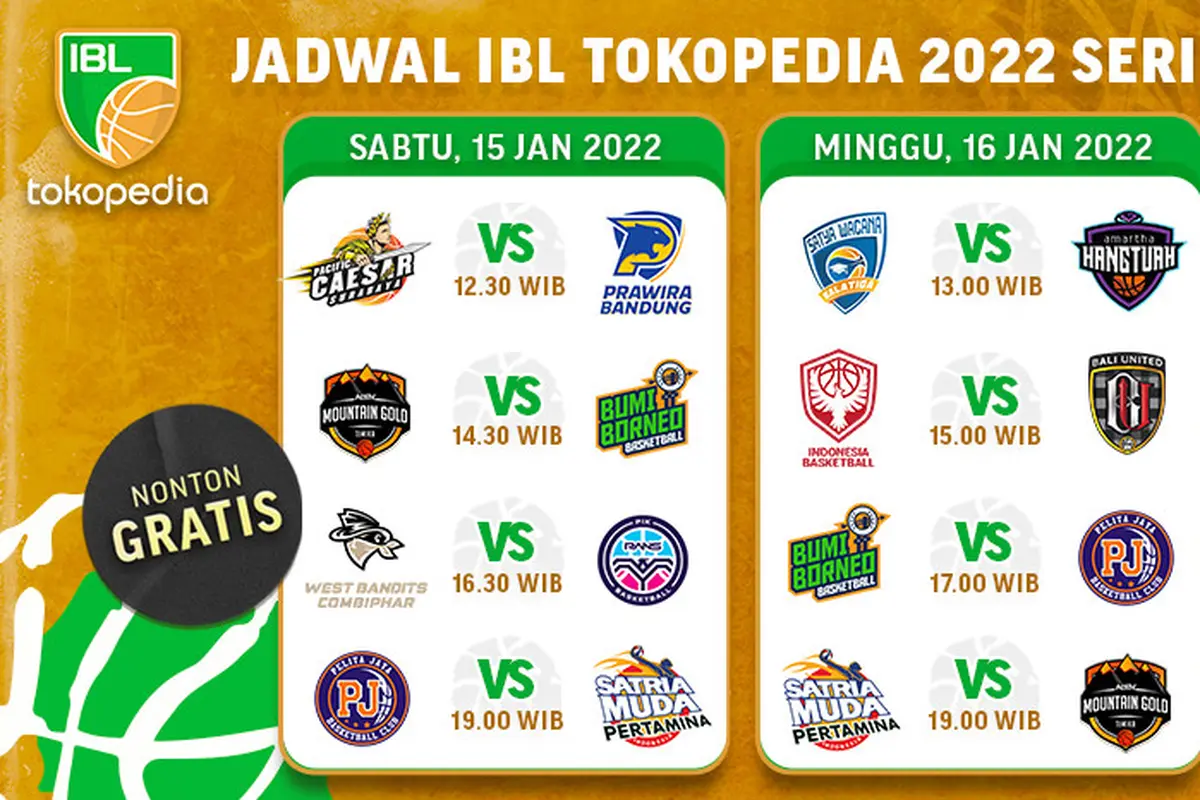 Jadwal Live Streaming IBL 2022 Seri 1 Pekan Perdana di Vidio, 15-16 januari 2022