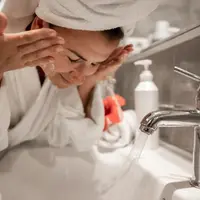 Wanita yang sedang mencuci muka (Foto dok : Freepik/pvproductions).