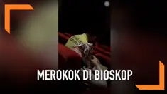 Padahal aksi si bapak yang merokok di dalam bioskop itu telah ditegur para pengunjung. Namun, ia tetap tidak peduli.
