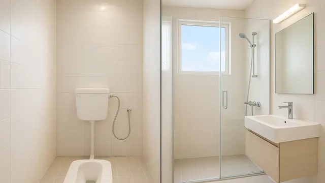Desain Kamar Mandi 1,5 x 1,5 Meter Kloset Jongkok. Gemini