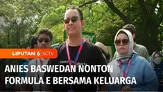 Bakal capres koalisi perubahan untuk persatuan, Anies Baswedan menyaksikan langsung, ajang balap Formula E Sabtu siang. Mengaku tidak mendapat undangan, Anies membeli tiket sendiri untuk kategori grandstand.