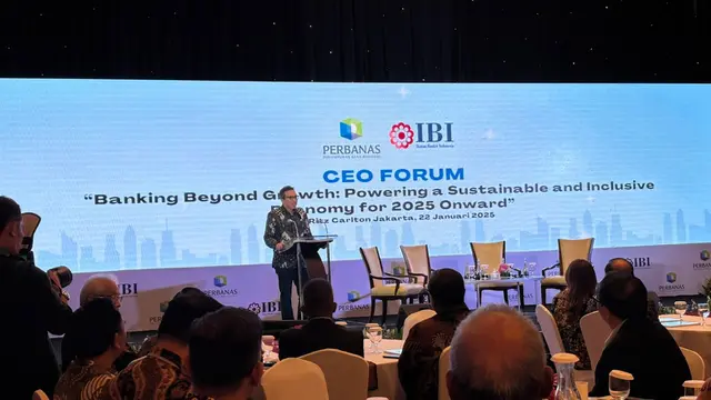 Perhimpunan Bank-Bank Nasional (Perbanas) bersama Ikatan Bankir Indonesia (IBI) menyelenggarakan CEO FORUM 2025. (Foto: Liputan6.com/Tira Santia)