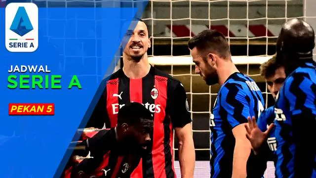 Berita Motion Grafis Jadwal Liga Italia Pekan 5, Derby della Madonnina AC Milan vs Inter.