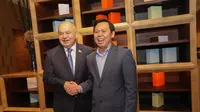 Ketua Dewan Perwakilan Daerah (DPD) RI Sultan B Najamuddin melakukan pertemuan diplomatik bersama utusan pemerintahan federal Rusia Senator Ilyas Umakhanov di Fairmont Hotel Jakarta. (Ist).