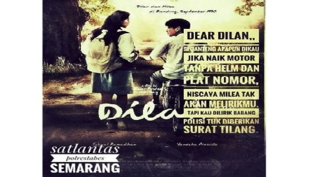 Poster film Dilan yang diedit polisi