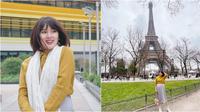 Rosiana Dewi berfoto di Menara Eiffel sambil menunjukkan baby bump yang kian besar. (Sumber: Instagram/rsn.dw)