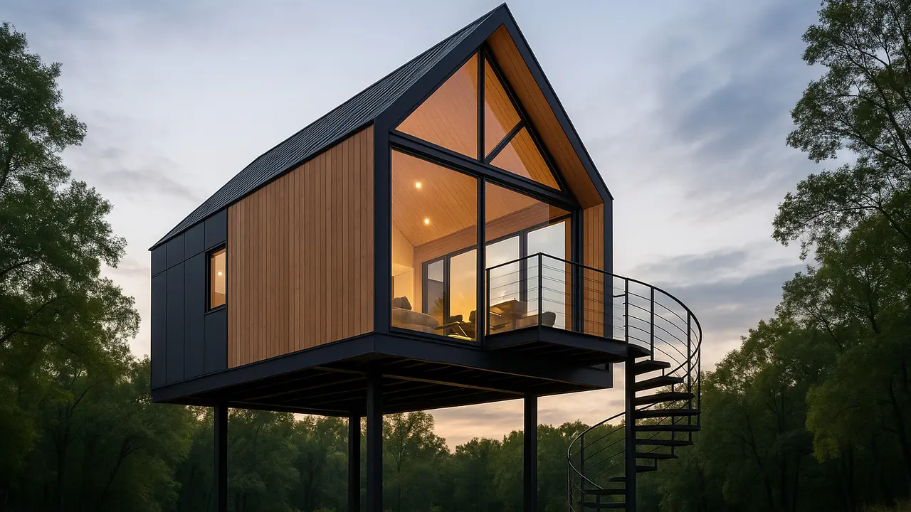 Model Rumah Cabin Elevated yang Cocok Dibangun di Berbagai Lokasi (Foto: ChatGPT)