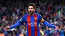 Messi mencetak 91 gol pada 2012. Prestasi Messi itu tercatat dalam Guinness World Record dan hingga kini rekor tersebut belum terpecahkan. (AP Photo)