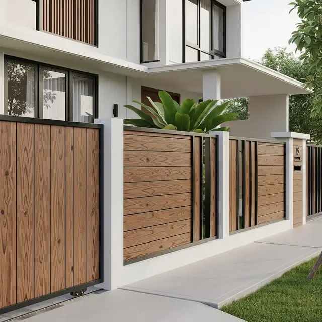 Model Pagar Besi Kombinasi Fiber (Image by Gemini AI)