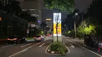 Suasana di Jalan Asia Afrika, Jakarta Pusat, pasca kericuhan imbas demo di Gedung DPR/MPR, Jakarta Pusat. (Foto: Liputan6.com/Ady Anugrahadi).